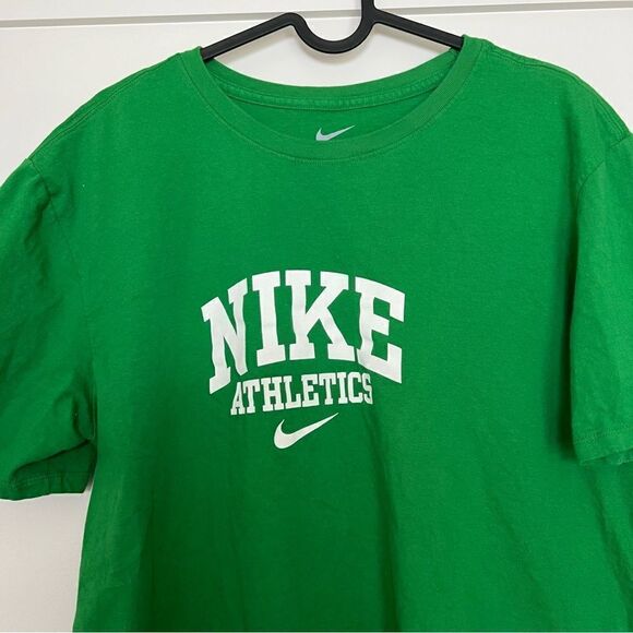 The Nike Tee Athletic Cut Unisex T Shirt Large Green Short Sleeve 100% Cotton - Picture 2 of 9